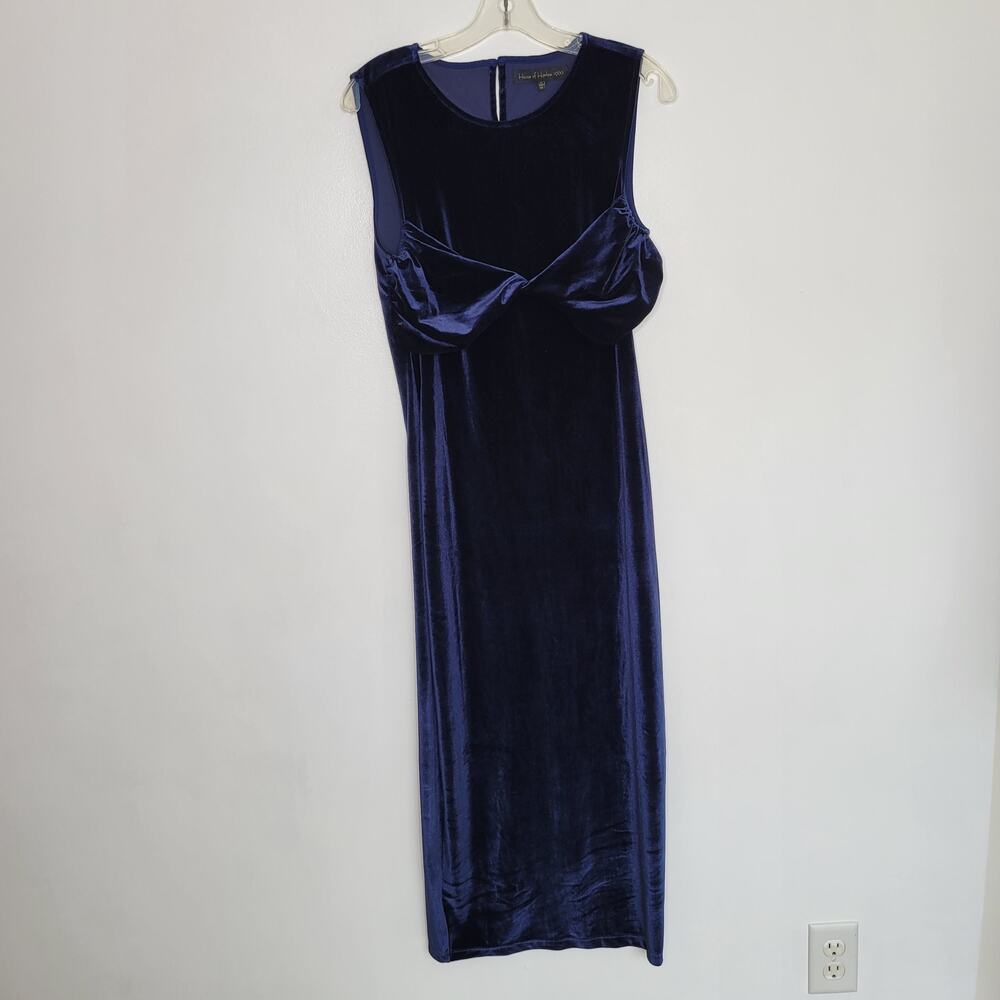 House of Harlow Velvet Old Hollywood Dress Fairy Grunge Rich Blue Women Medium - Picture 11 of 14